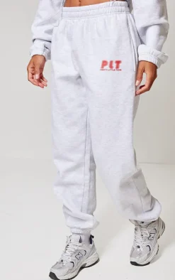 Discount PrettyLittleThing Oversized Cuffed Sweatpants Grey Marl
