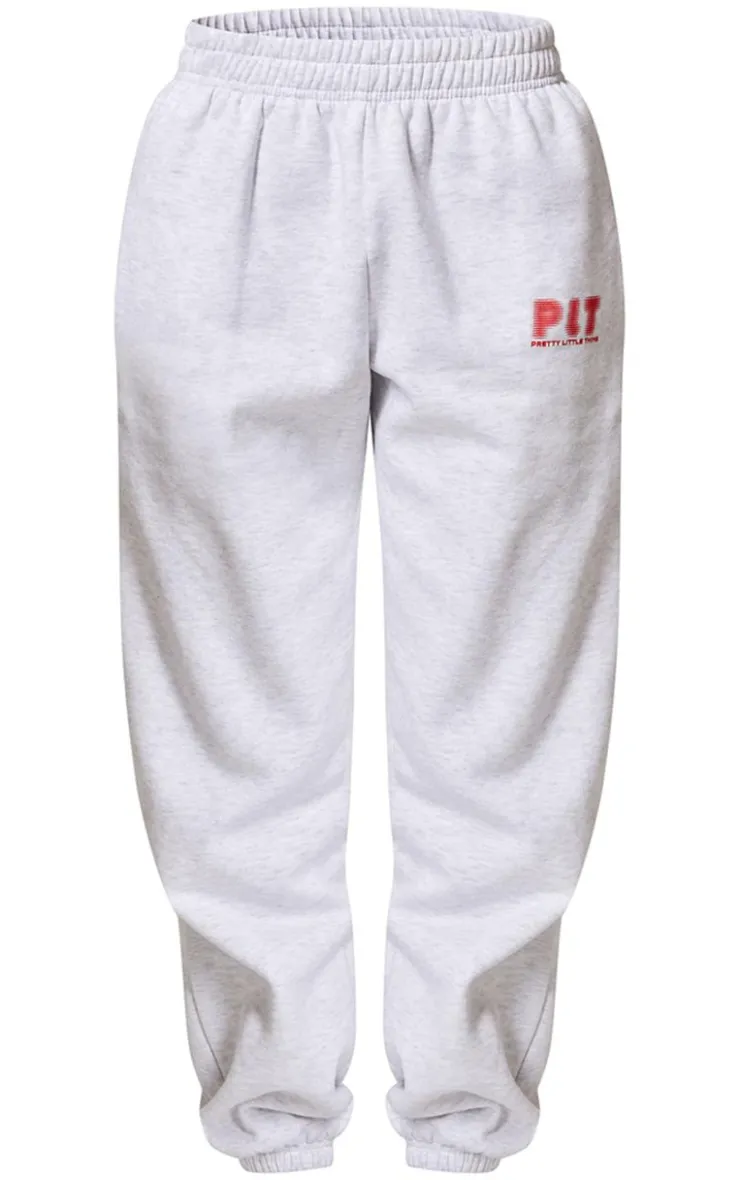 Discount PrettyLittleThing Oversized Cuffed Sweatpants Grey Marl