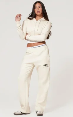 PrettyLittleThing Embroidered Straight Leg Sweatpants Grey Marl