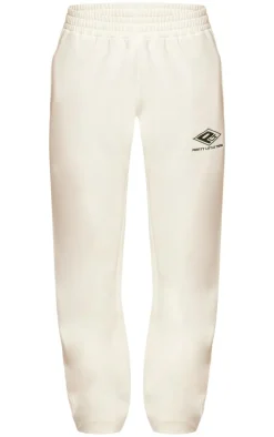 PrettyLittleThing Embroidered Straight Leg Sweatpants Grey Marl
