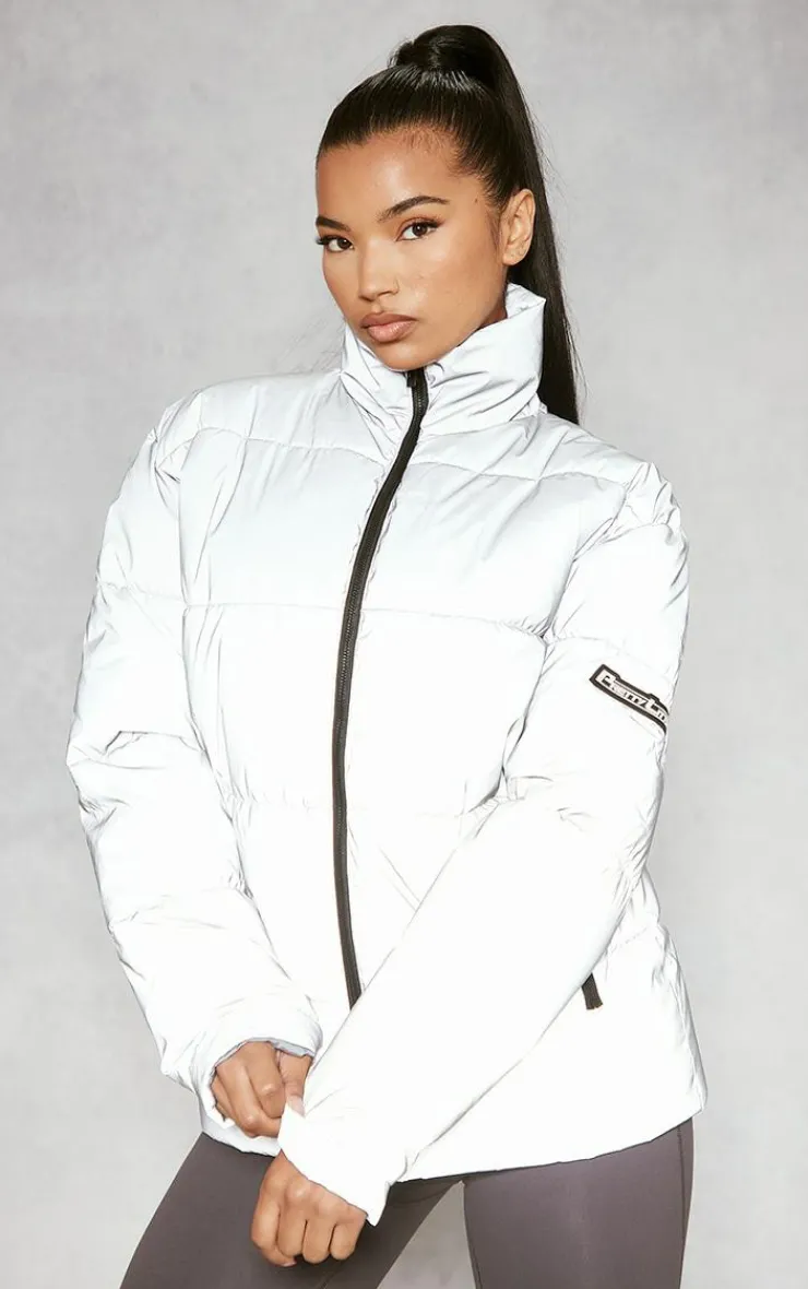 PrettyLittleThing Puffer Jackets*Reflective Panelled Puffer Coat