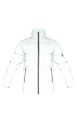 PrettyLittleThing Puffer Jackets*Reflective Panelled Puffer Coat