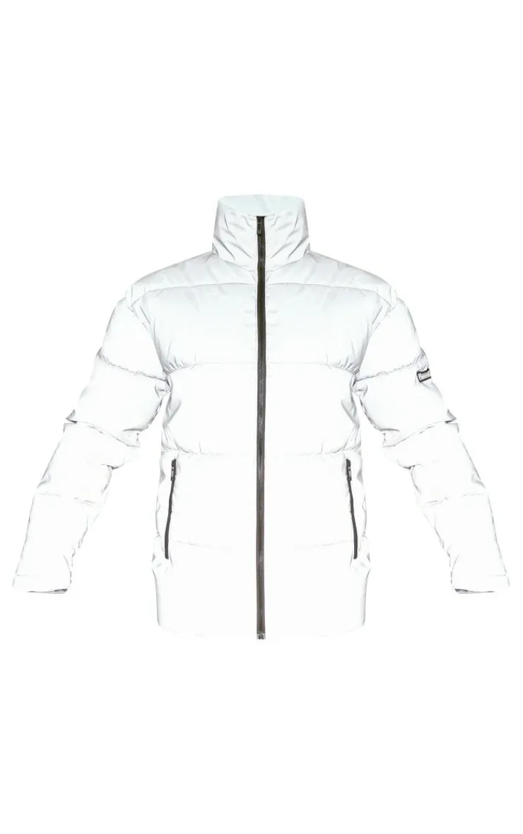 PrettyLittleThing Puffer Jackets*Reflective Panelled Puffer Coat