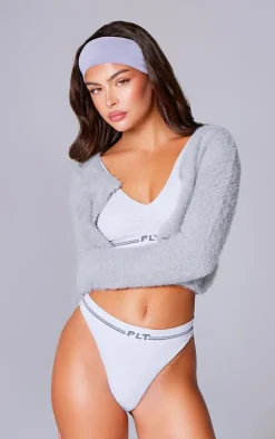 PRETTYLITTLETHING Grey Seamless Ribbed Bra
