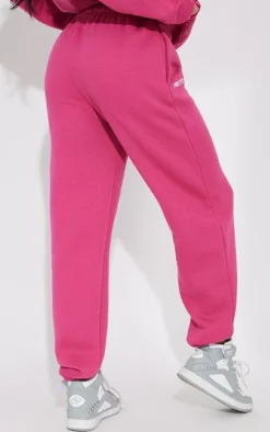 Outlet PrettyLittleThing Graphic Embroidery Sweatpants Hot Pink