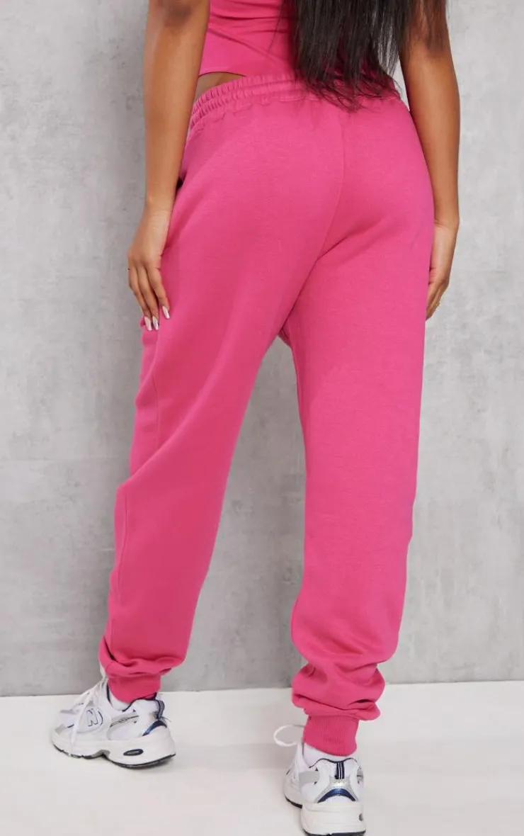 Clearance PrettyLittleThing High Waist Cuffed Sweatpant Hot Pink