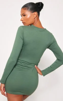 Cotton Long Sleeve Bodycon Dress-PrettyLittleThing Best