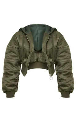 PrettyLittleThing Bomber Jackets*Graphic Back Jersey Hooded Bomber Jacket
