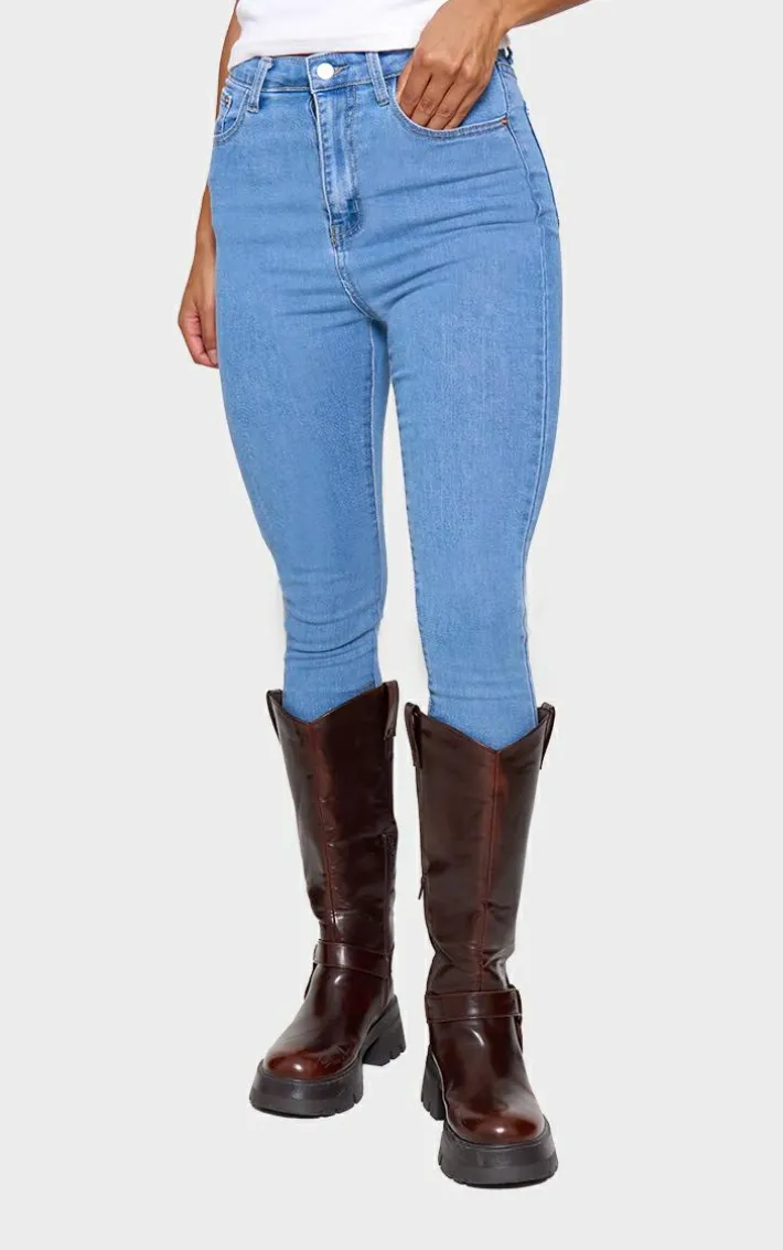 PRETTYLITTLETHING L30 Light Wash 5 Pocket Skinny Jeans