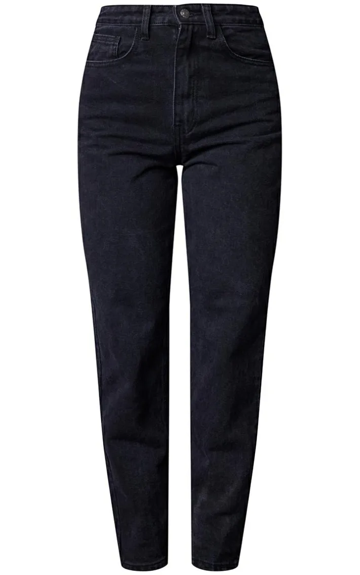 PRETTYLITTLETHING L30 Washed Black Mom Jeans