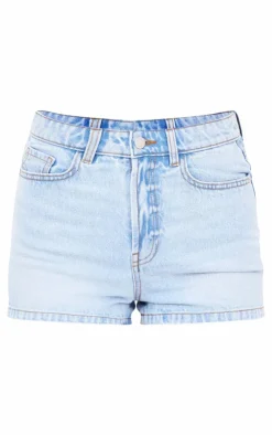 PRETTYLITTLETHING Light Blue Wash Basic Denim Shorts