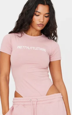 PrettyLittleThing Graphic Sweatsuits*Logo Short Sleeve Bodysuit