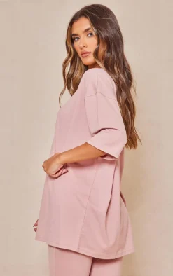 Clearance PrettyLittleThing Printed Oversized T-shirt Light Pink