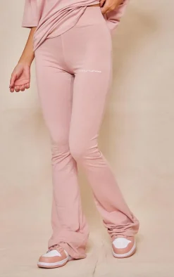 Clearance PrettyLittleThing Printed Flared Pants Light Pink