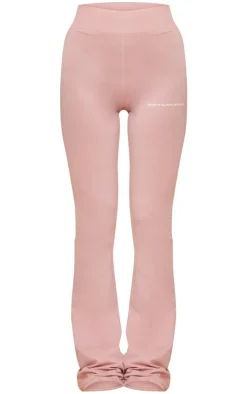 Clearance PrettyLittleThing Printed Flared Pants Light Pink