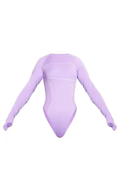 PrettyLittleThing Seamless Gym Wear*Ski Seamless Contrast Seam Bodysuit & Leggings Set