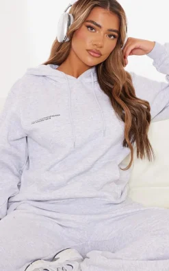 PrettyLittleThing Grey Sweatsuits*Logo Est 2012 Oversized Fit Hoodie