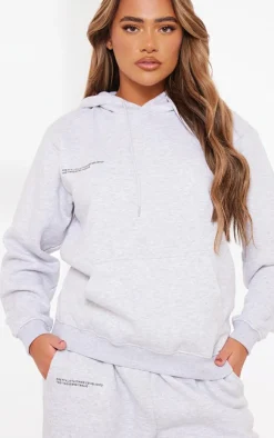 PrettyLittleThing Grey Sweatsuits*Logo Est 2012 Oversized Fit Hoodie