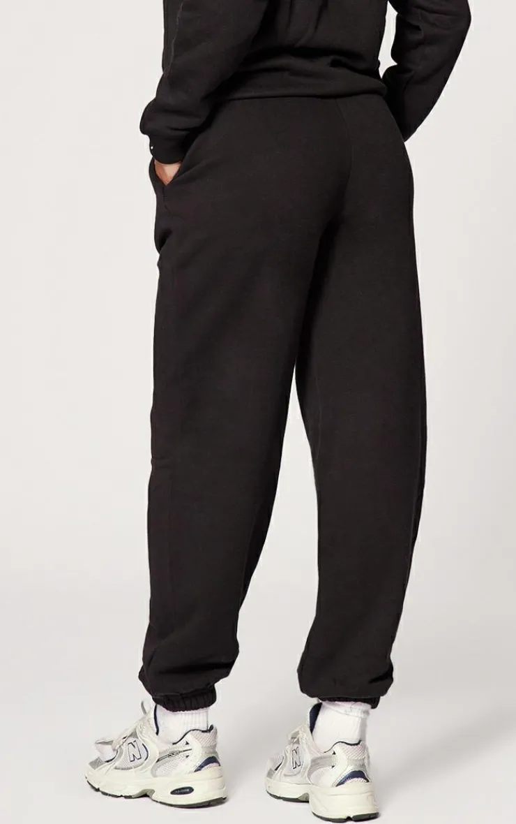 PrettyLittleThing Black Sweatsuits*Logo Est 2012 Cuffed Sweatpants