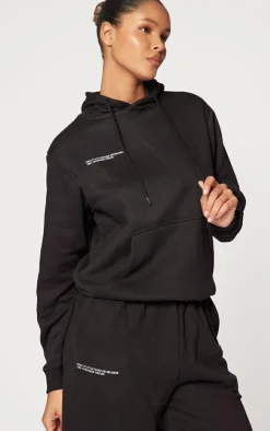 PrettyLittleThing Black Sweatsuits*Logo Est 2012 Oversized Fit Hoodie