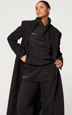 PrettyLittleThing Black Sweatsuits*Logo Est 2012 Oversized Fit Hoodie