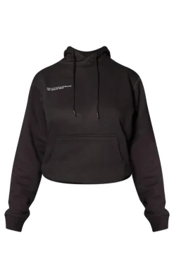 PrettyLittleThing Black Sweatsuits*Logo Est 2012 Oversized Fit Hoodie