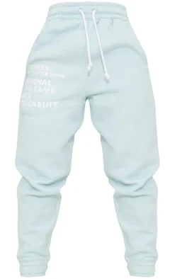 Clearance PrettyLittleThing Logo Graphic Printed Sweatpants Light Blue