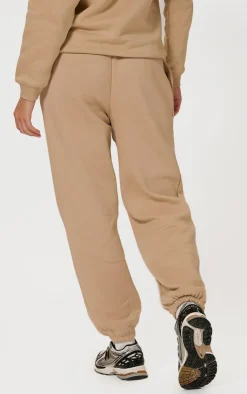 Outlet PrettyLittleThing Logo Est 2012 Cuffed Sweatpants Sand