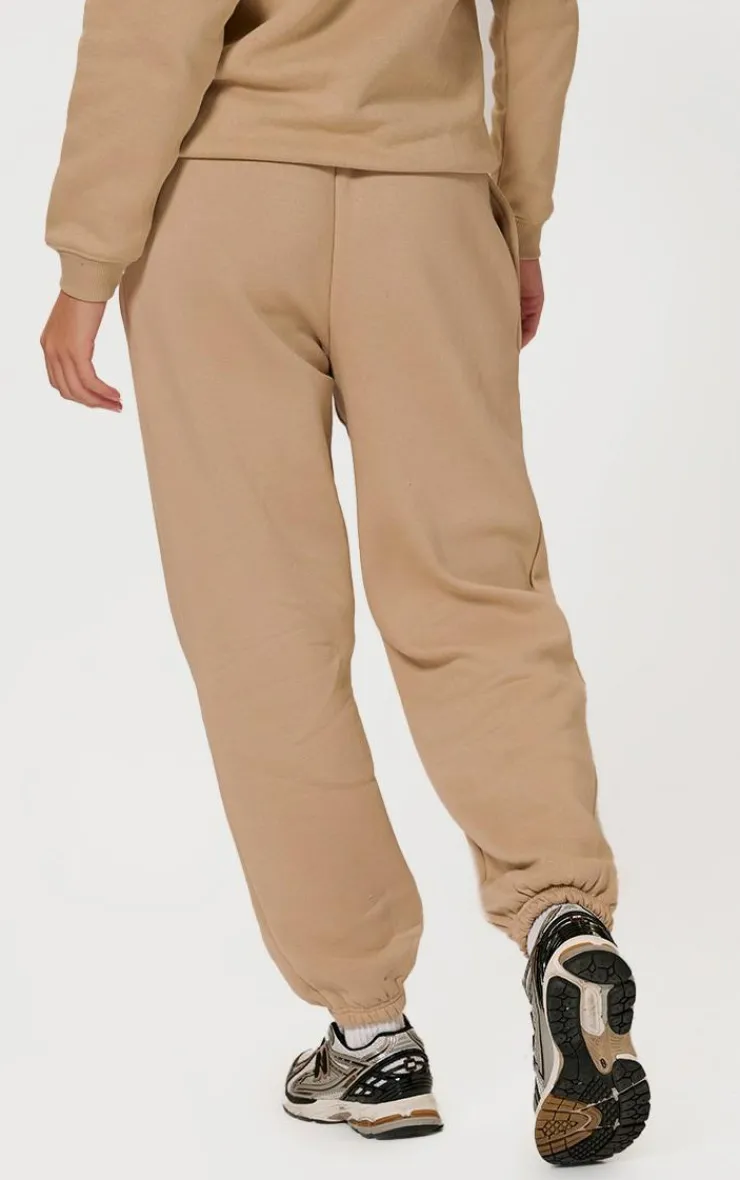 Outlet PrettyLittleThing Logo Est 2012 Cuffed Sweatpants Sand