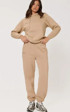 Online PrettyLittleThing Logo Est 2012 Oversized Fit Hoodie Sand