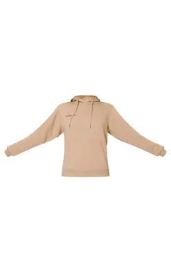 Online PrettyLittleThing Logo Est 2012 Oversized Fit Hoodie Sand