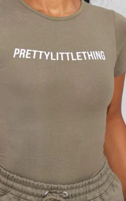PrettyLittleThing Graphic Sweatsuits*Logo Short Sleeve Bodysuit