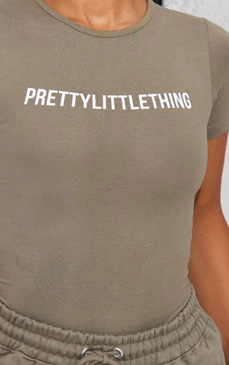 PrettyLittleThing Graphic Sweatsuits*Logo Short Sleeve Bodysuit