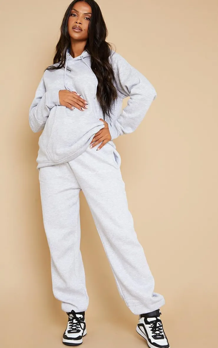 PrettyLittleThing Grey Sweatsuits*Maternity Embroidered Detail Sweatpants