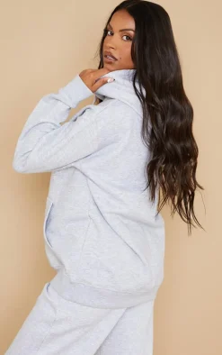 PrettyLittleThing Grey Sweatsuits*Maternity Embroided Detail Hoodie