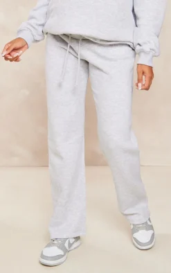 PrettyLittleThing Maternity Embroidered Wide Leg Sweatpants Ash Grey