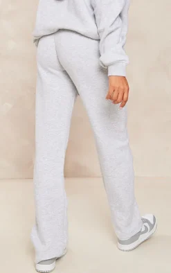 PrettyLittleThing Maternity Embroidered Wide Leg Sweatpants Ash Grey