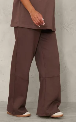 Best PrettyLittleThing Maternity Logo Wide Leg Sweatpants Chocolate