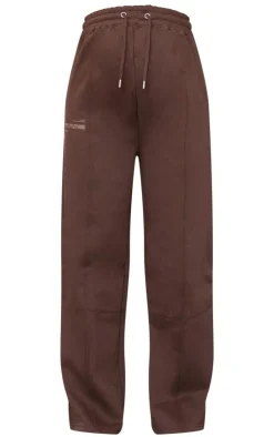 Best PrettyLittleThing Maternity Logo Wide Leg Sweatpants Chocolate