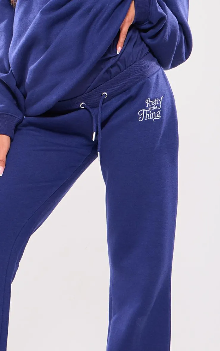PrettyLittleThing Blue Sweatsuits*Maternity Embroidered Wide Leg Sweatpants