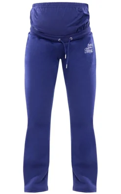 PrettyLittleThing Blue Sweatsuits*Maternity Embroidered Wide Leg Sweatpants