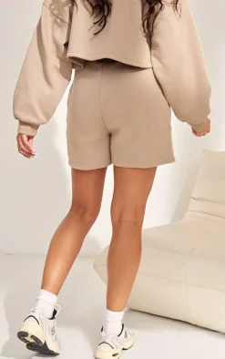 New PrettyLittleThing Maternity Sweat Shorts Taupe