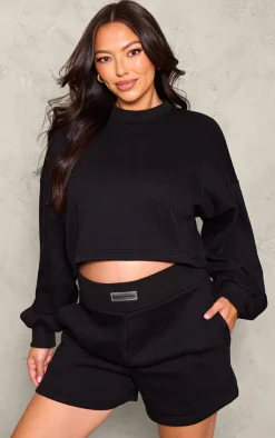 Sale PrettyLittleThing Maternity Sweat Shorts Black