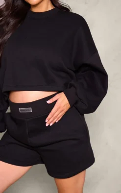 Sale PrettyLittleThing Maternity Sweat Shorts Black
