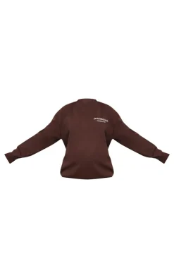 Online PrettyLittleThing Maternity Printed Sweatshirt Chocolate