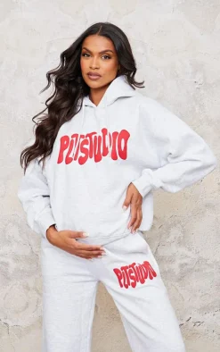 Best PrettyLittleThing Maternity Plt Studio Hoodie Grey Marl