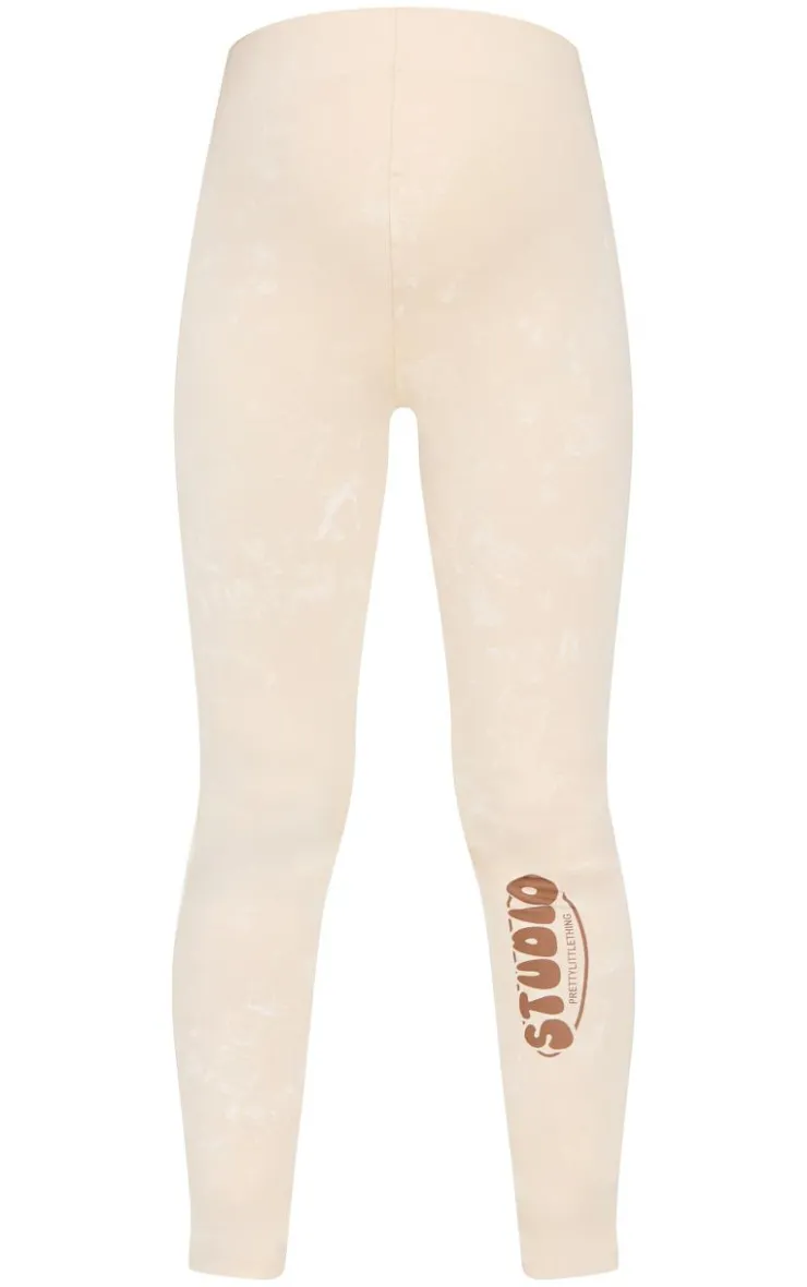 Hot PrettyLittleThing Maternity Leggings Washed Stone