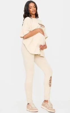 PrettyLittleThing Maternity Oversized T-shirt Washed Stone