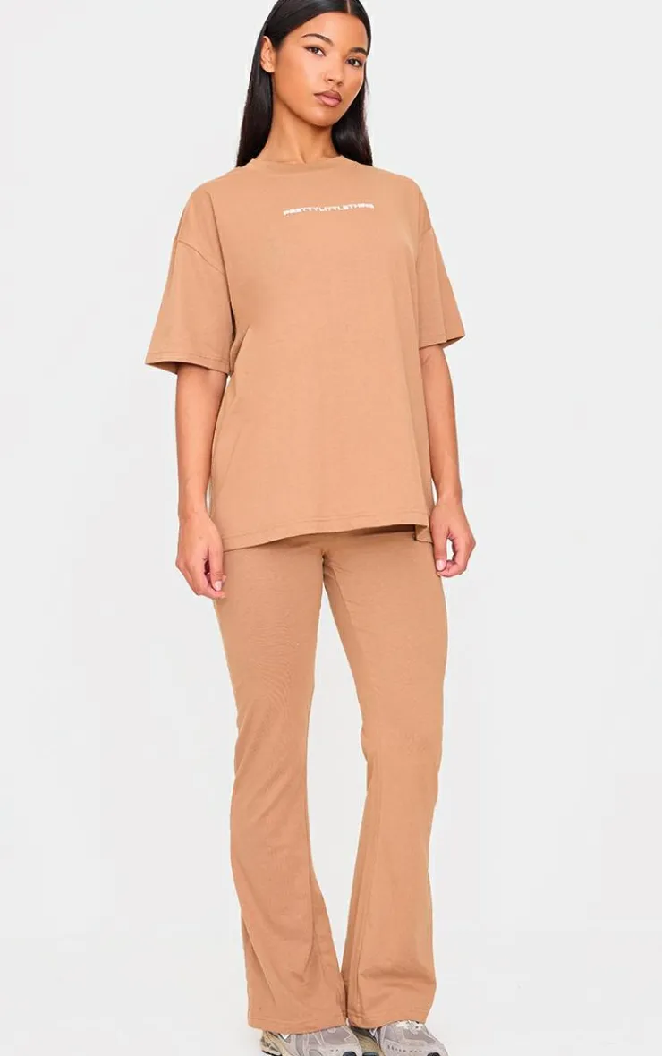 Clearance PrettyLittleThing Printed Oversized T-shirt Mocha