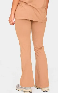 Sale PrettyLittleThing Printed Flared Pants Mocha